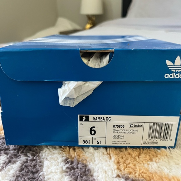 Adidas Samba White Black Tan Sneakers - Picture 5 of 7